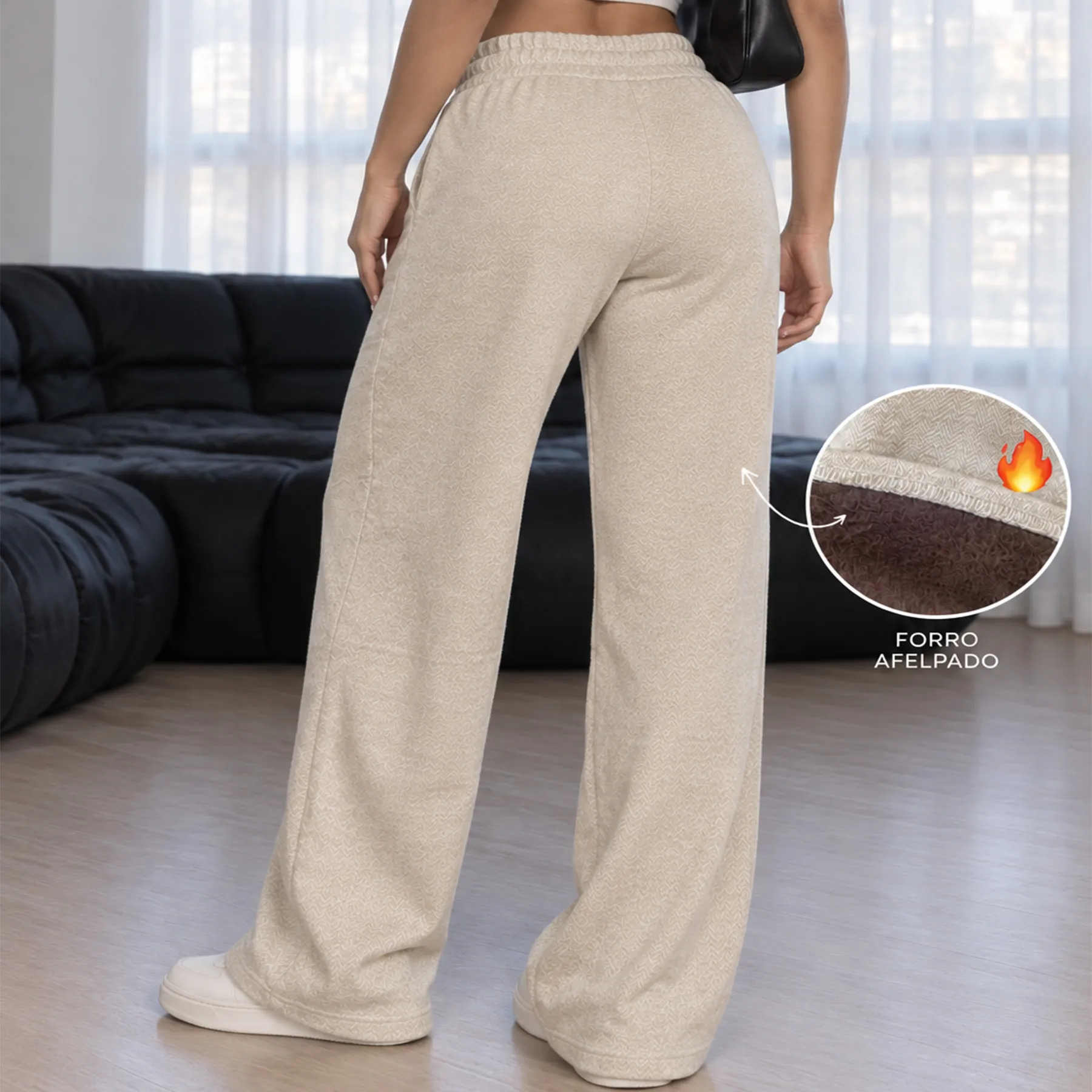 AD2650 Pantalón jaspeado con forro polar ligero 15654
